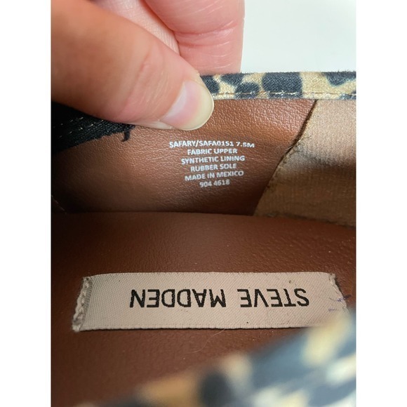 Steve Madden Womens 7.5 Safary Sneakers Leopard Print Slip On Flat Shoes - Picture 10 of 10